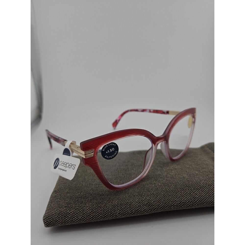Peepers Marquee 1.50 with Blue Light Filtering Brand New Red Spice Quartz